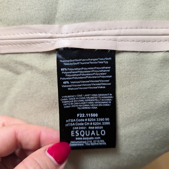 Esqualo vegan leather blazer Gorgeous Cream Open Front 3/4 Sleeve Size 6 - Picture 3 of 12